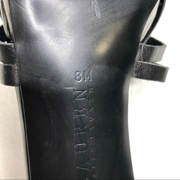 Lauren Ralph Lauren Black Strappy Leather Heels - Picture 7 of 8